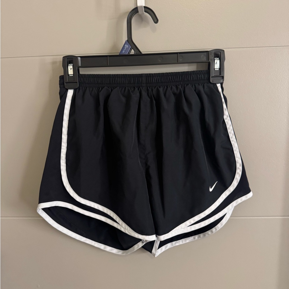 Nike Women's Black and White Athletic Shorts